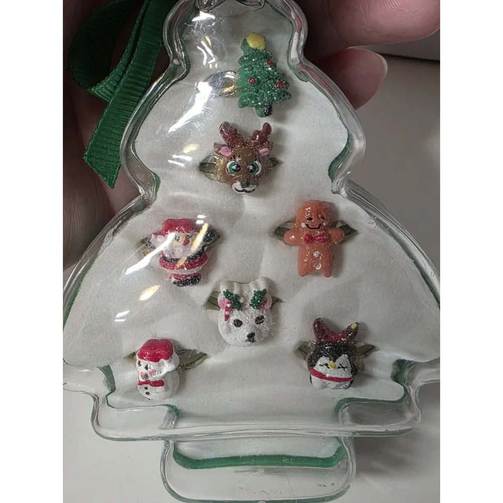 Claire's Let It Glow Girls Christmas Holiday Rings (7 rings each)